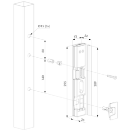 Elektrische veiligheidsslotvanger Modulec voor opbouw - Emissa - Impuls - RAL9005 Art. nr. MODULECSH9005E  (TH)