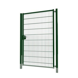 Enkele tuinpoortset met dubbelstaafmatvulling 1200x2000 - RAL6005 Art. nr. TPTDM60051220S prijs per Set excl. BTW