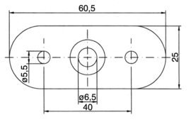 ST442018~~SCHROEFPLAATJE VOOR BUIS 42.4MM-GEBOGEN - STAAL