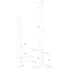 Opbouwgrondgrendel met aluminium as - RAL7016 Art. nr. VSAK7016QF1BL  (TH)