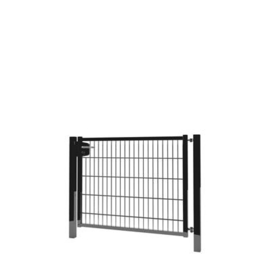 Enkele tuinpoortset met dubbelstaafmatvulling 1200x1000 - RAL9005 Art. nr. TPTDM90051210S prijs per Set excl. BTW