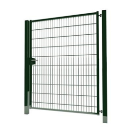 Enkele tuinpoortset met dubbelstaafmatvulling 1500x2000 - RAL6009 Art. nr. TPTDM60091520S prijs per Set excl. BTW