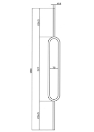 18.141.RD14~~SPIJL H1000X98MM DIKTE 14mm - BRUT