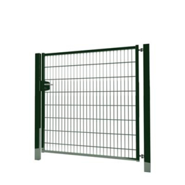 Enkele tuinpoortset met dubbelstaafmatvulling 1500x1600 - RAL6009 Art. nr. TPTDM60091516S prijs per Set excl. BTW