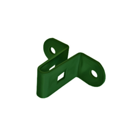 Muur-/paalbevestigingsbeugel t.b.v. dubbelstaafmat - electrolytisch verzinkt en gecoat RAL6005 Art. nr. MUURBEVDSMV6005 prijs per Stuk(s) excl. BTW