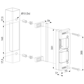 Elektrische aanslag, Emissa, Normaal Gesloten Art. nr. SEE (TH)
