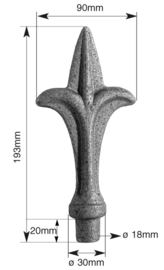 166G~~LASBARE SPEERPUNT 193X90MM