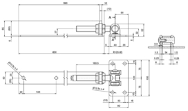 130-WH-M24~~SP-130M24-B RECHT SCHARNIER - L=600MM- RAL 9005