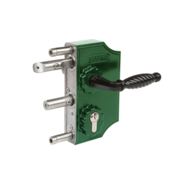 Locinox Klein sierpoortslot opbouw - profiel 30-40 mm - Zamac krukken 3006FA en cilinder - RAL6005 Art. nr. LAKY3030F2L6005  (TH)