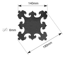 BP140~~muurplaat SIERPLAAT IN ZACHT STAAL