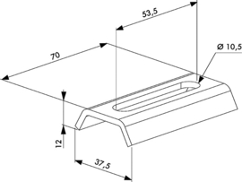 KLAUW12-B~~P00003560 - Prijs per stuk,afname per 50 st- poortklauw staal