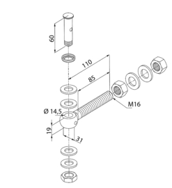 50x 1034A2-M16-110-50~~P00004694 - Prijs per stuk, afname per 50st-oogboutset in inox-M16