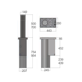 Vektor bollard CSA140FE H500 Ø140 d12,5 Art nr. PAR527  (NE)