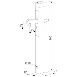 In-gate poortvanger voor profielen 40 mm tot 60 mm Art. nr. IGC  (TH)