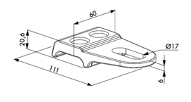 GRIP16-ALUM~~P00003281 - Prijs per stuk,afname per 50 st-grip voor bevestiging scharnier gbmu4d16-al