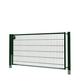 Enkele tuinpoortset met dubbelstaafmatvulling 2000x1200 - RAL6009 Art. nr. TPTDM60092012S prijs per Set excl. BTW