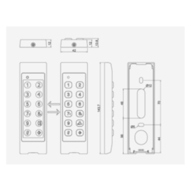 Geba Smal codeklavier Geba metalen toetsen + verl Art nr. COD092  (NE)
