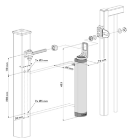 Locinox RHINO-SILV~~Art. nr. RHINOZILV,     P00009905-SILV - Hydraulische poortsluiter-zilver  (ME)