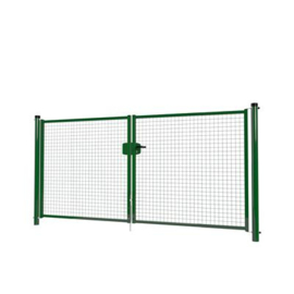 Dubbele tuinpoortset met gaasvulling 3000x1500 - RAL6005 Art. nr. TPD6005300150S prijs per Set excl. BTW