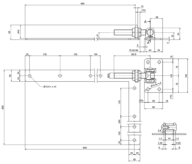 130-WH-M24SX~~SP-130M24-F "L" SCHARNIER - L=600MM- RAL 9005