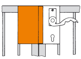 144ET40~~14738 Slotkast voor elektrisch slot
