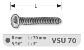 VSU70~~VEILIGHEIDSSCHROEF 8MM LENGTE 70MM