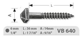 VB640~~HOUTSCHROEF MET VIERK. KOP