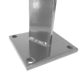 Paaladapter op vierkante voetplaat t.b.v paal 60x40x2 mm - RAL7016 Art. nr. VOET6040PL7016 prijs per Stuk(s) excl. BTW