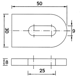 SCH30-50~~BEVESTIGINGSPLAATJE IN STAAL