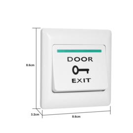 Drukknop extra plat, opbouw. Door Exit. Art. 0805  (QU)