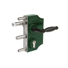 Locinox Klein sierpoortslot opbouw - profiel 30-40 mm - Zamac krukken 3006FA en cilinder - RAL6009 Art. nr. LAKY3030F2L6009 (TH)