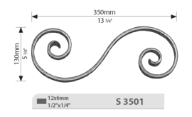 S3501~~KRUL 130X350MM - 12X6MM.