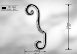 L2002~~KRUL 205X100MM - 14X6MM.