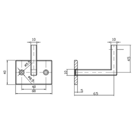 15.005.13~~RECHTHOEKIGE LEUNINGHOUDER MET 2 GATEN