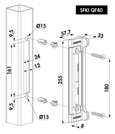 SFKI-QF40~~P00008629 - Inox inbouw slotvanger fortylock vkt sfki-qf40 40mm  (TH)