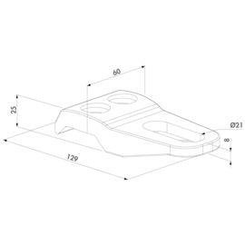 Bevestigingsgrip voor scharnier GBMU4D20 - RAL9010 Art. nr. GRIP209010