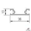 Bircher AP-G1 Aluminiumprofiel, 45x2000mm  (HO)