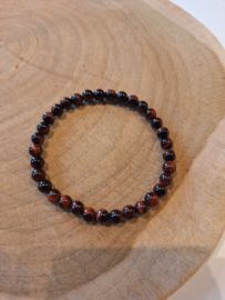 Rode tijgeroog kogelarmband