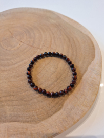 Rode tijgeroog kogelarmband