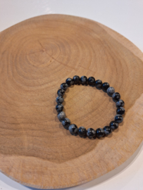 Sneeuwvlok obsidiaan kogelarmband