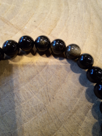 Goud obsidiaan kogelarmband