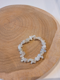 Witte maansteen splitarmband