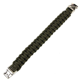 Paracord bracelet silver buckle K2139 9 inch