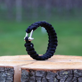 BCB Paracord iron buckle 9 inch zwart CM074B