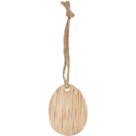 Houten hanger paasei naturel