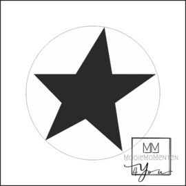 Semi stickers ster Zwart