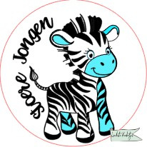 Sluitsticker op rol 50mm Baby Zebra stoer J/M