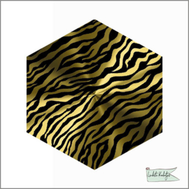 Hexagon Stickers Zebra Goud