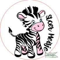 Sluitsticker op rol 50mm Baby Zebra stoer J/M