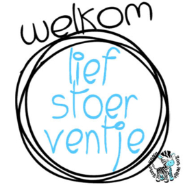 Sluitsticker op rol 50X50mm  Baby Welkom Lief Stoer J/M